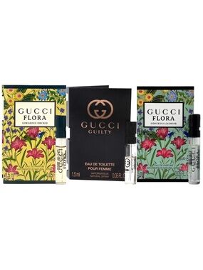 GUCCI Guilty EDT, Flora Gorgeous Jasmine & Orchid Samples (3) - .05 oz ea.